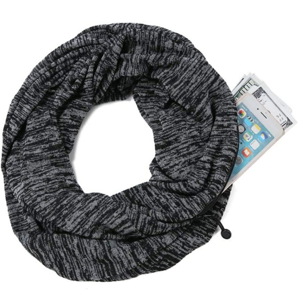 #10449-10 🥶💥Scarf with hidden zip pocket.